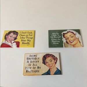 Source Unknown Retro Art Magnets - Yellow, Green, Cream